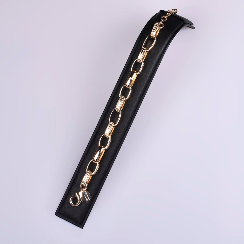 Bracciale placcato oro con anelli