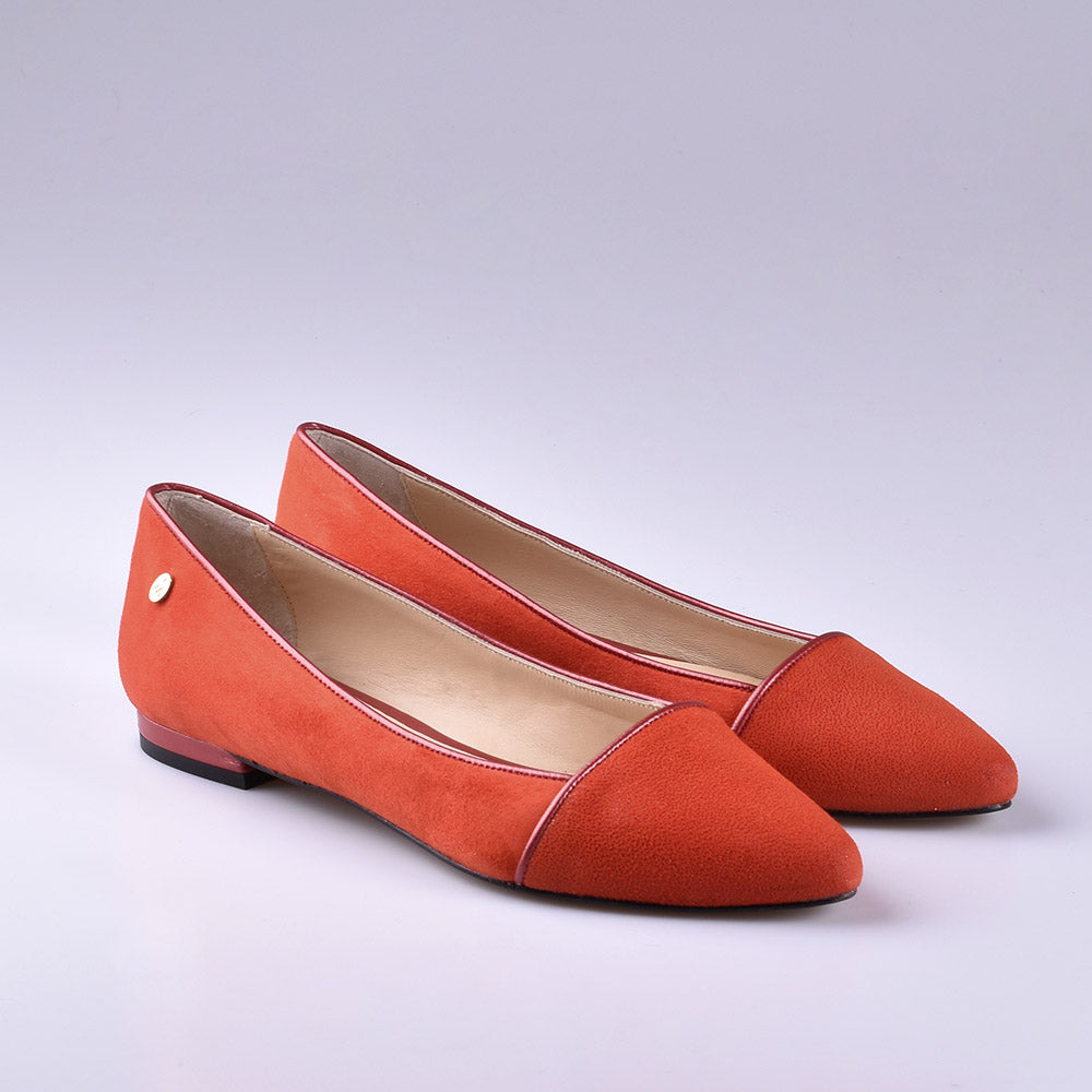 bailarinas cuero naranja