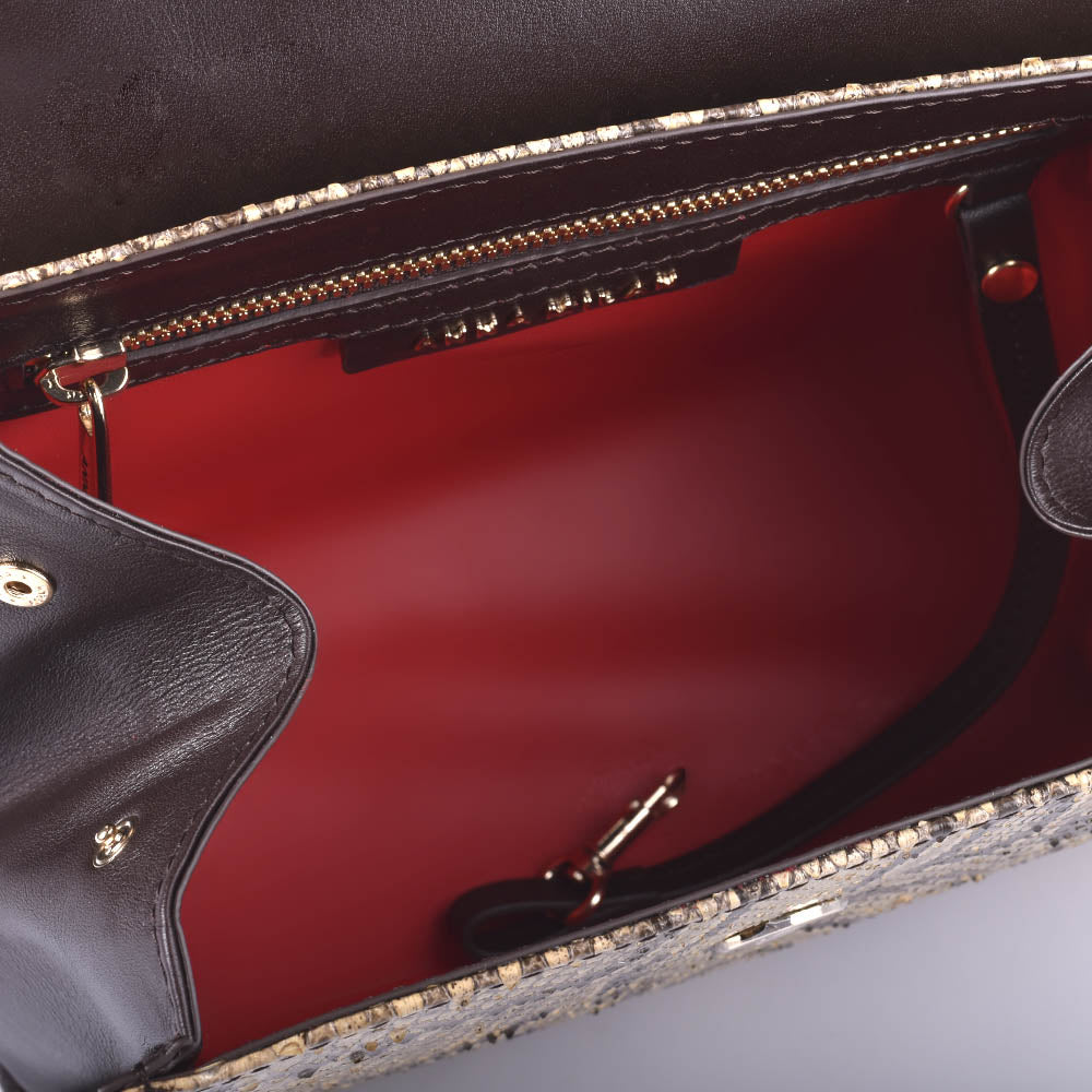 bolso de cuero pitón