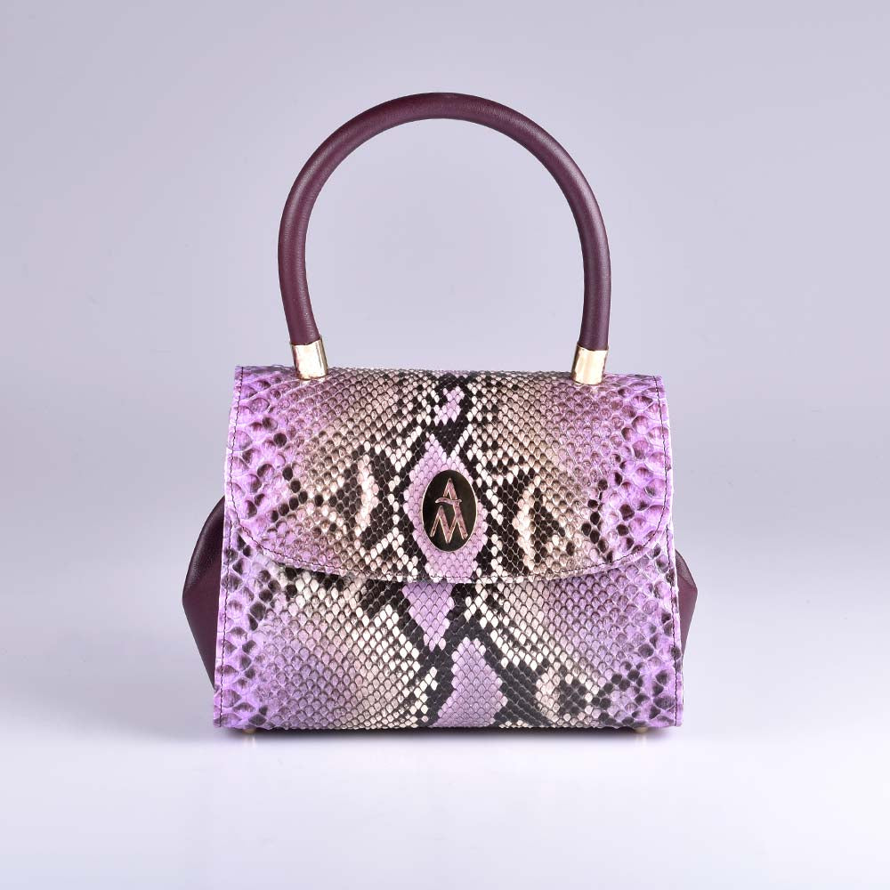 bolso mini pitón rosa