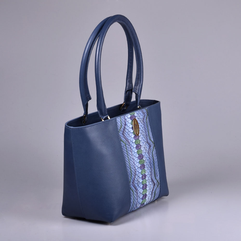 bolso pitón azul