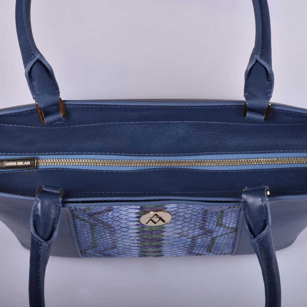 bolso pitón azul marino