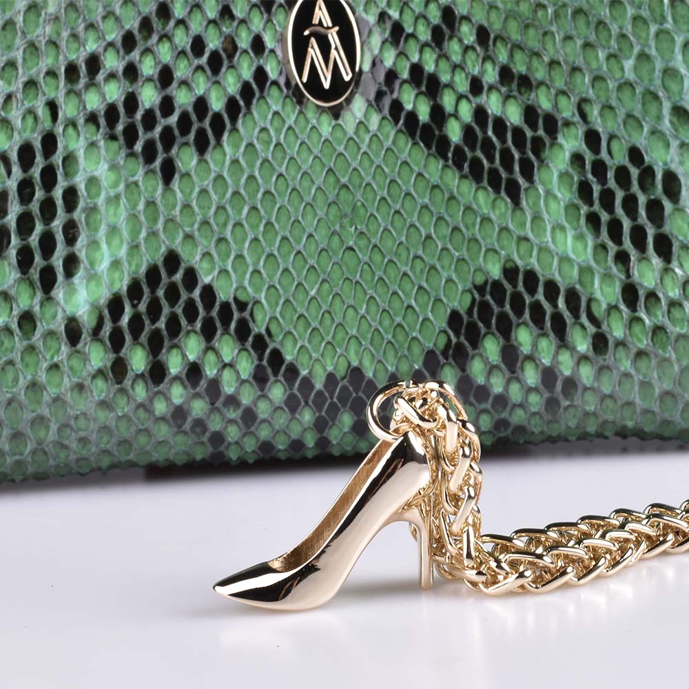 Cartera mujer verde y rojo