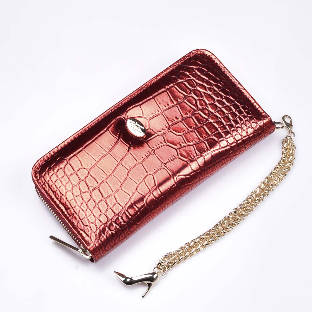 Cartera mujer piel roja