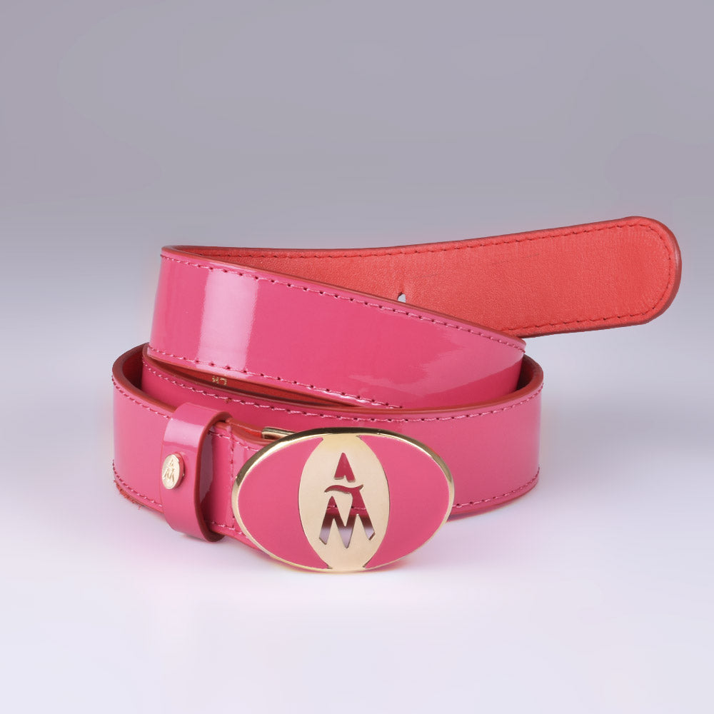 Cinturón cuero rosa