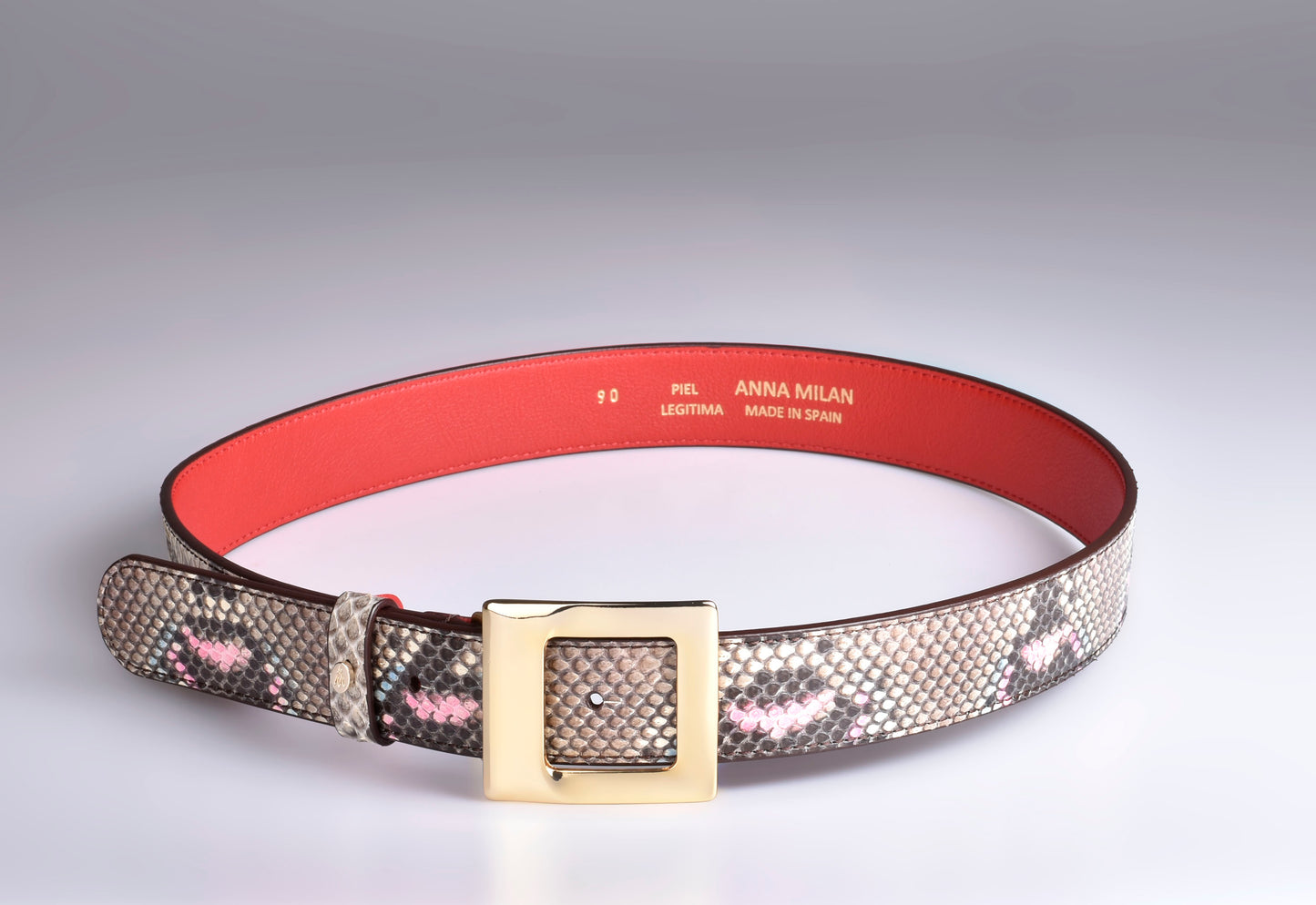 Cinturón pitón ancho rosa