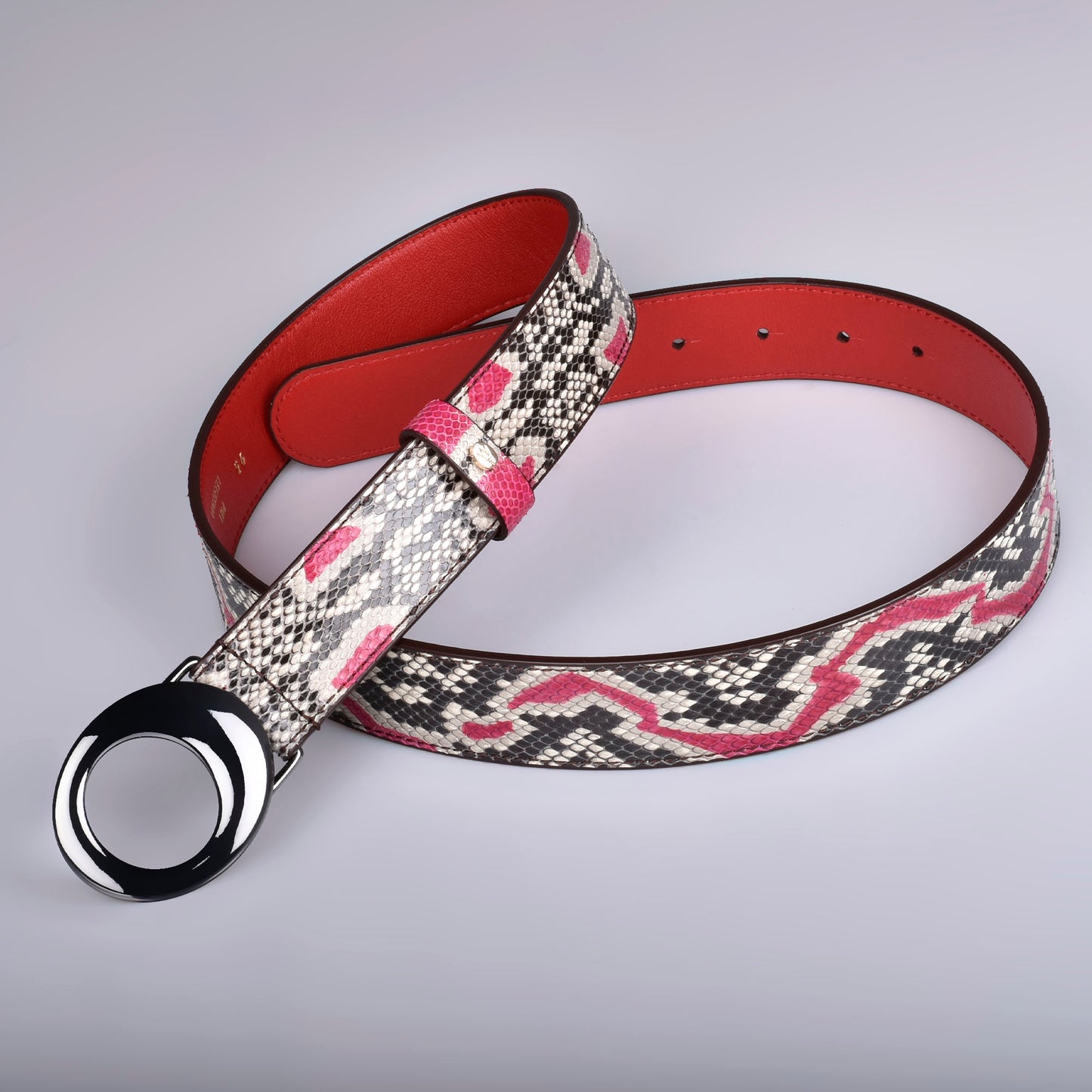 cinturón pitón rosa
