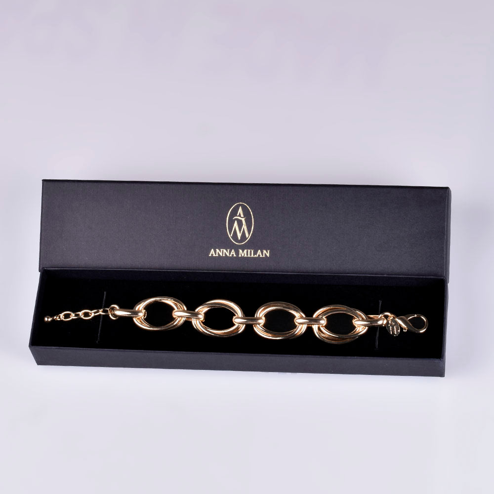Bracciale placcato oro con anelli