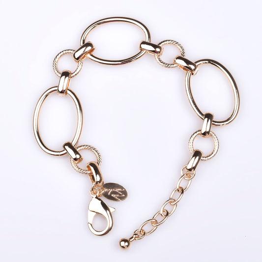 Vergoldetes Damenarmband mit ovalen Ringen