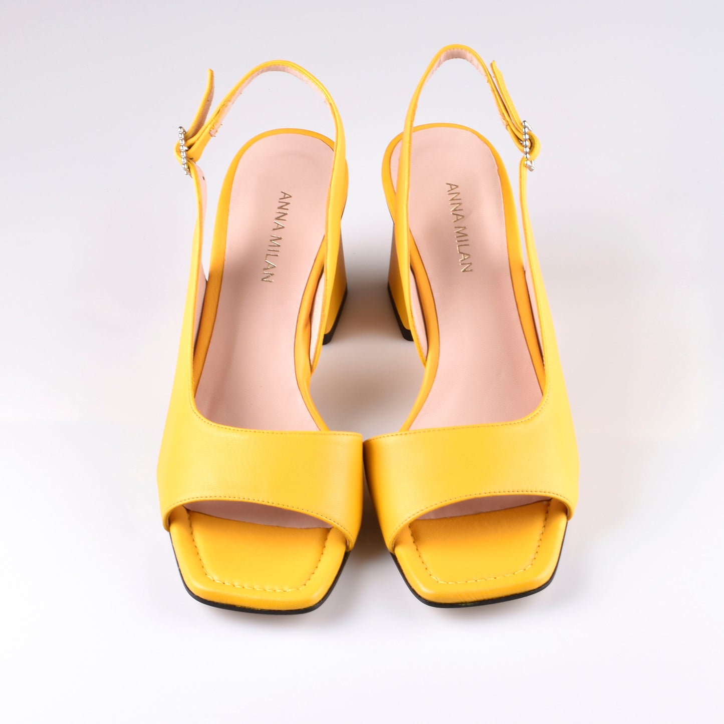 sandalias mujer de piel amarillo