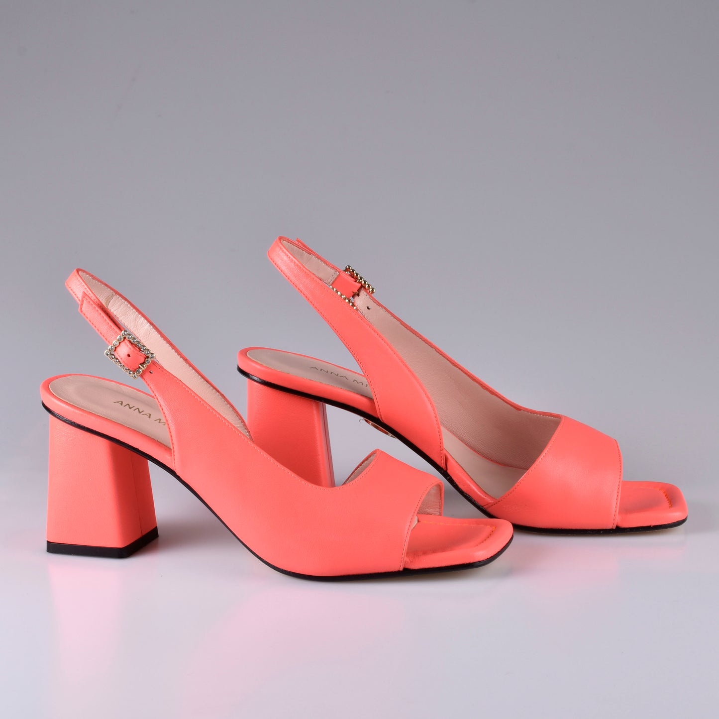 sandalias mujer cuero coral