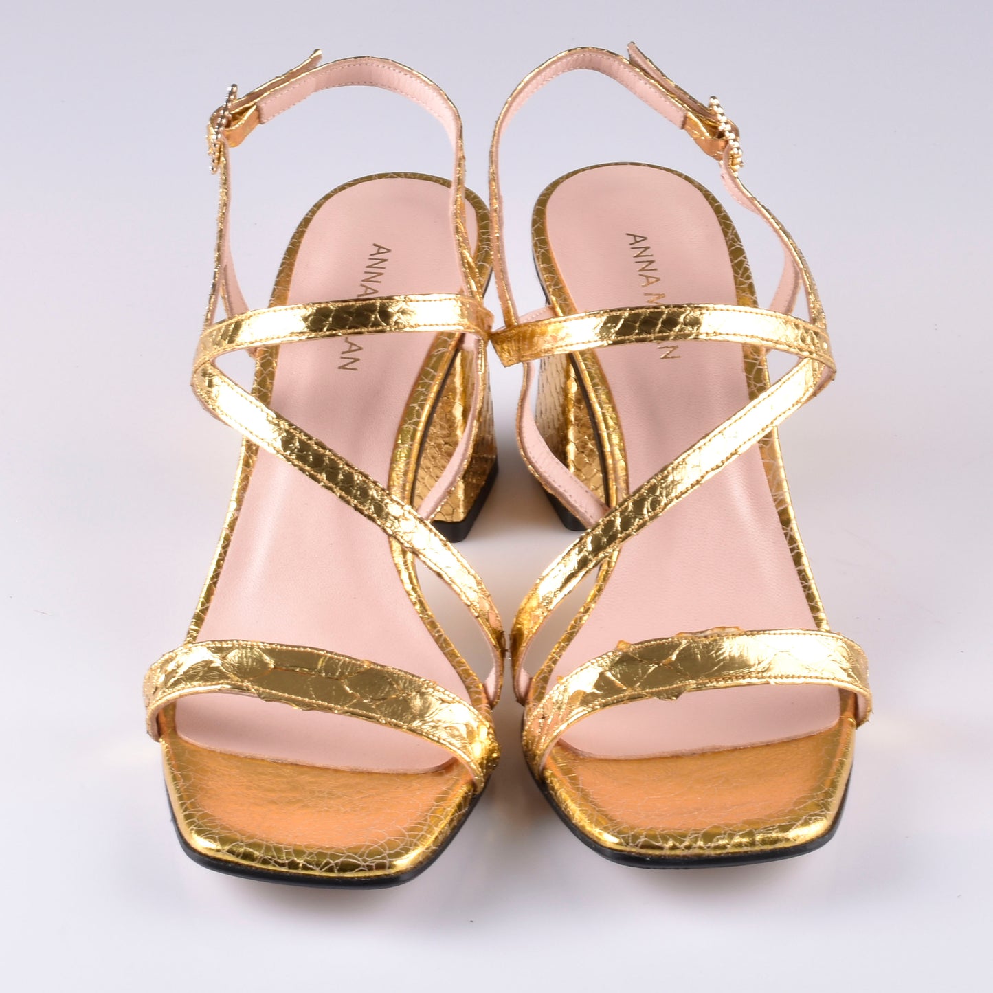 zapatos mujer pitón dorado