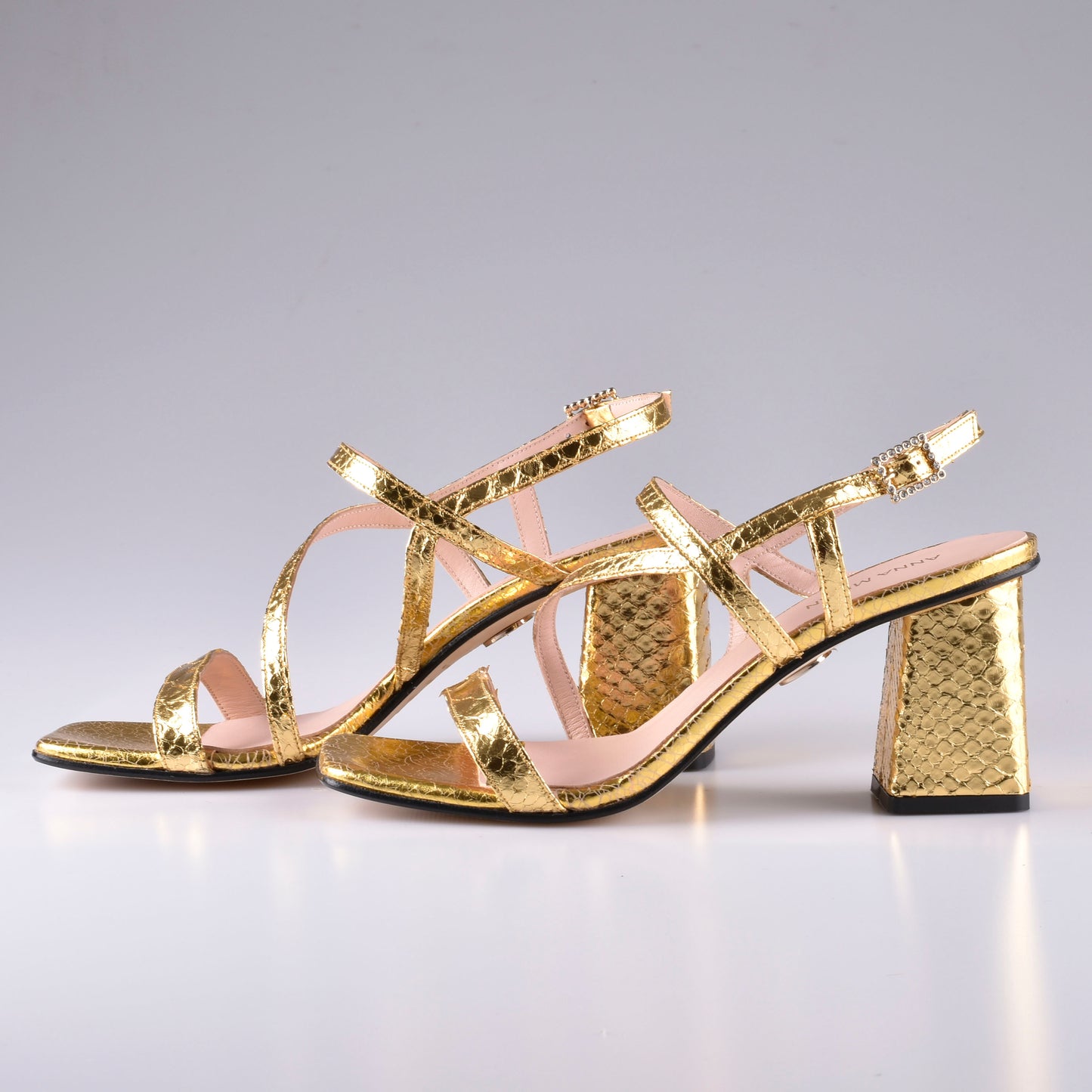sandalias mujer piton dorado