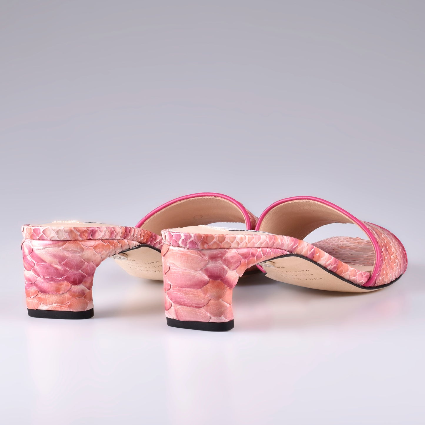 sandalias pitón rosa