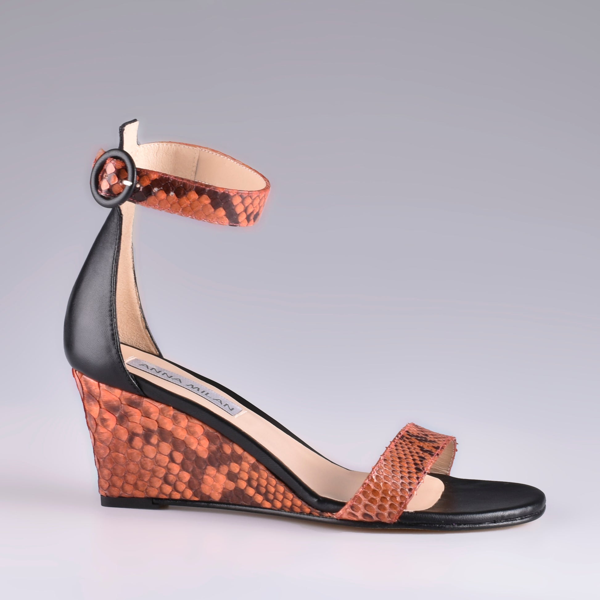 sandalias mujer cuña piton