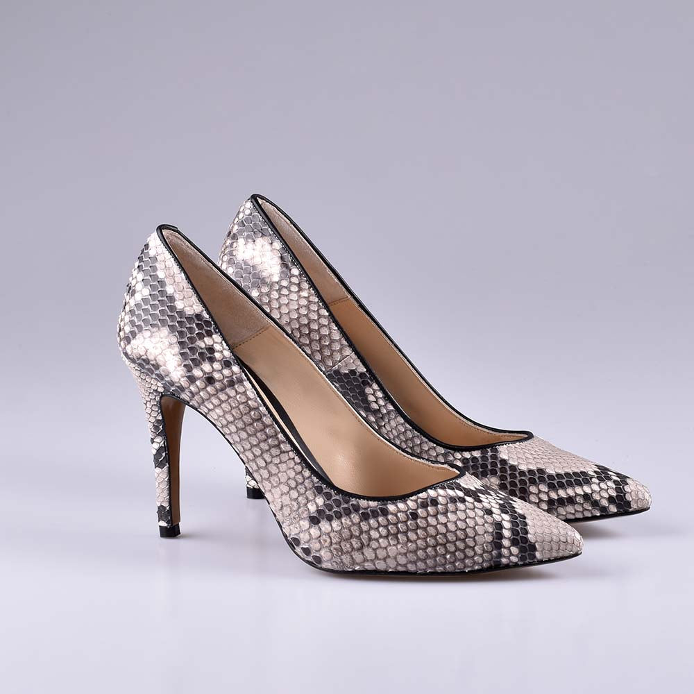 Scarpe Dona in pelle di pitone naturale