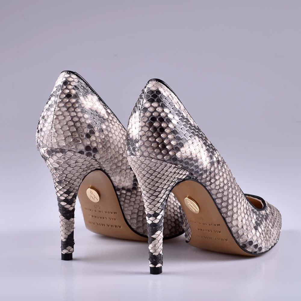 Scarpe Dona in pelle di pitone naturale
