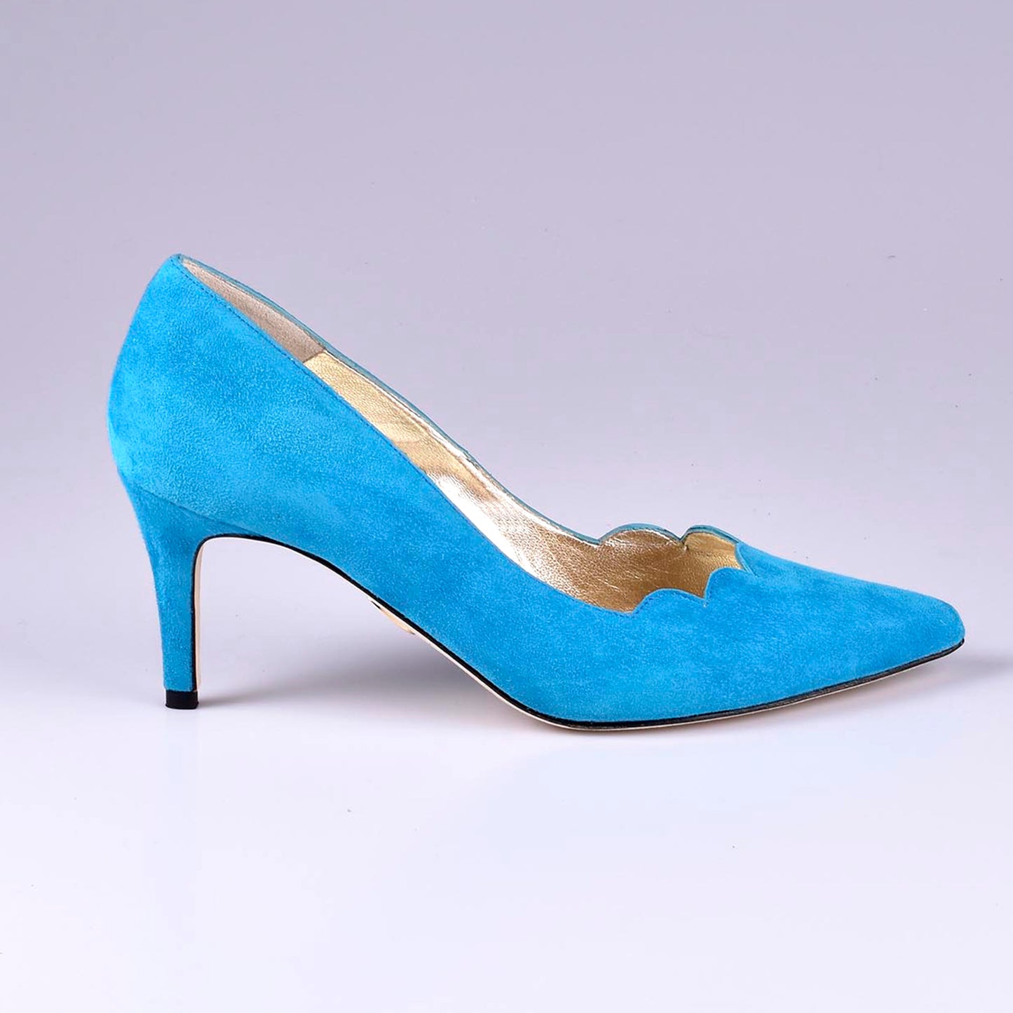 zapatos salon turquesa tacon bajo