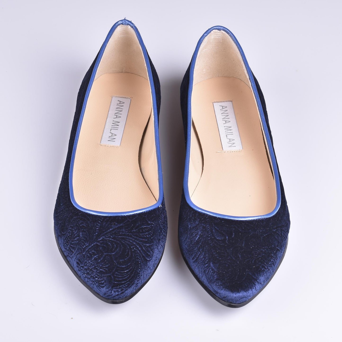 bailarinas cuero azul