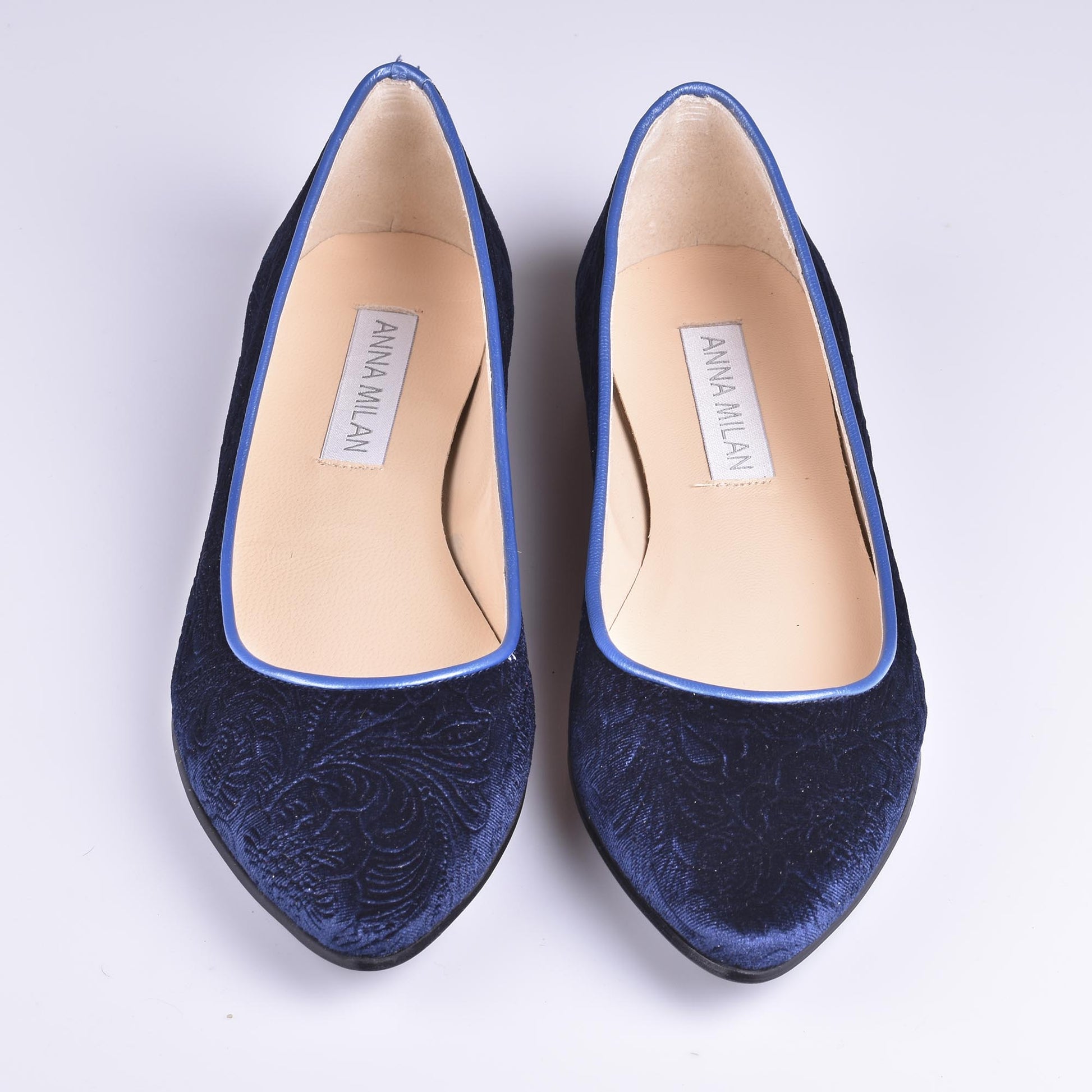 bailarinas cuero azul