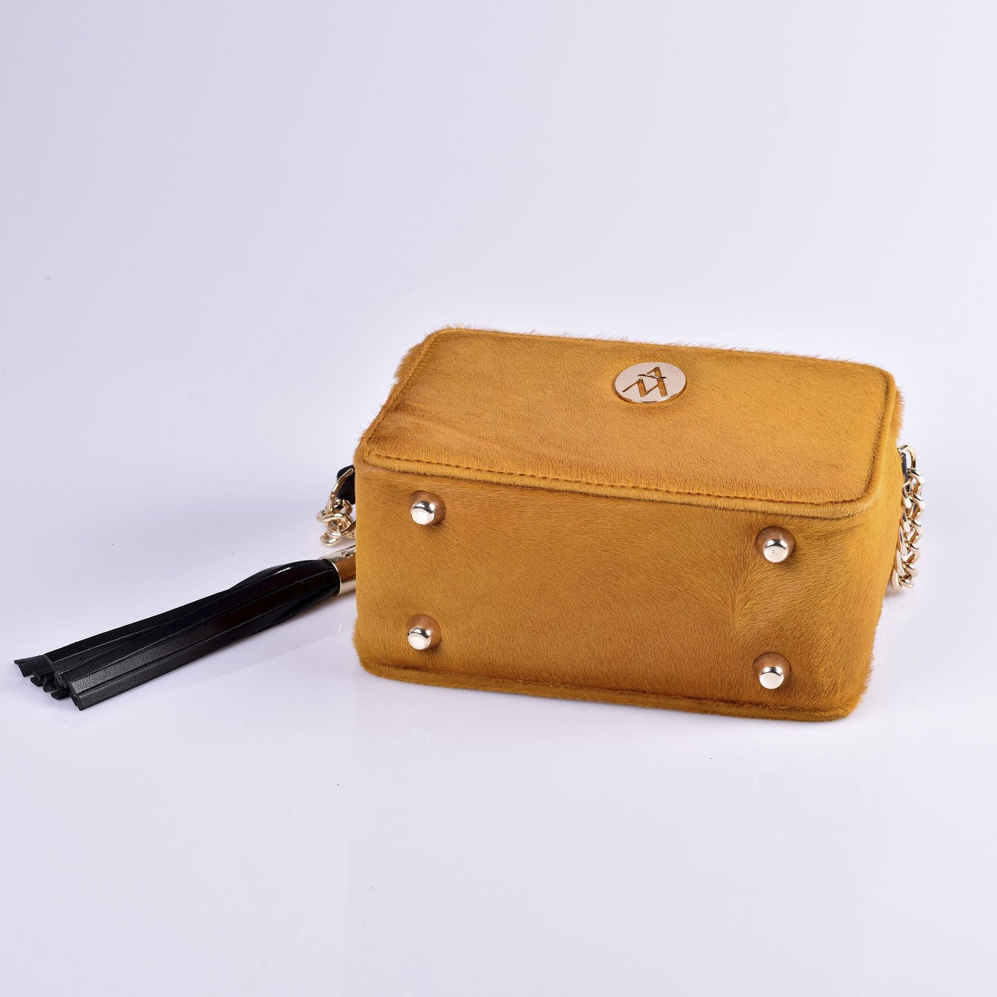 bolso mujer mini de piel amarillo