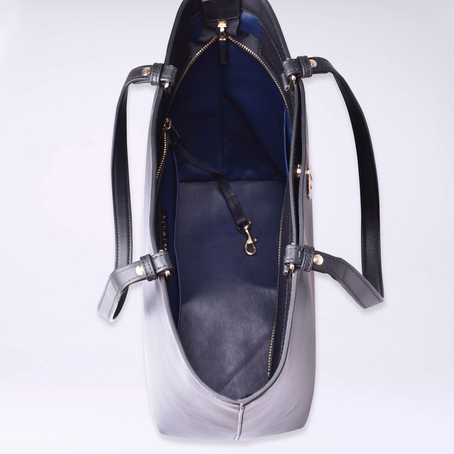 bolso tote de cuero negro
