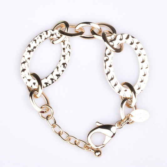 Bracciale Placcato Oro con due Anelli Ovali