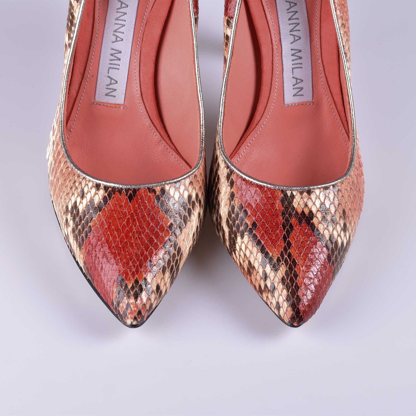 Zapatos piel de piton rojo