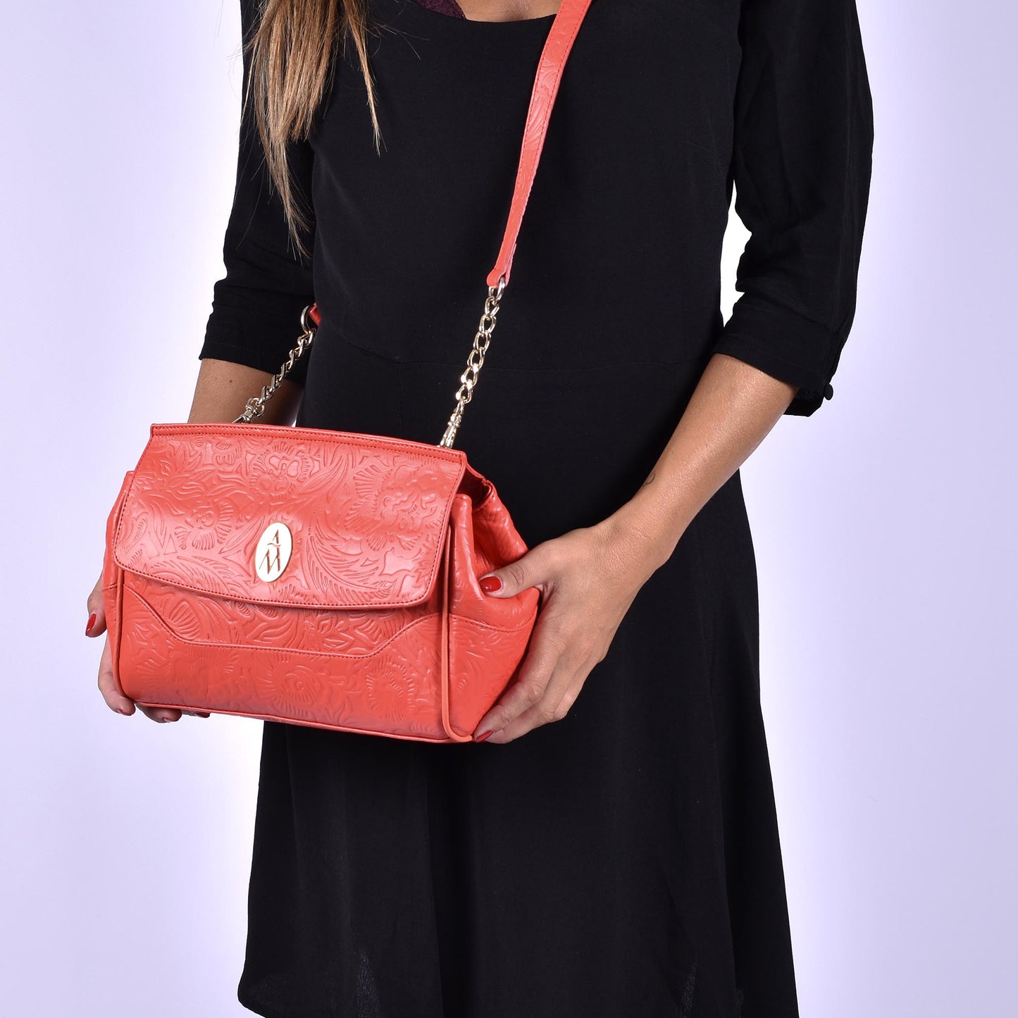 bolso mujer coral