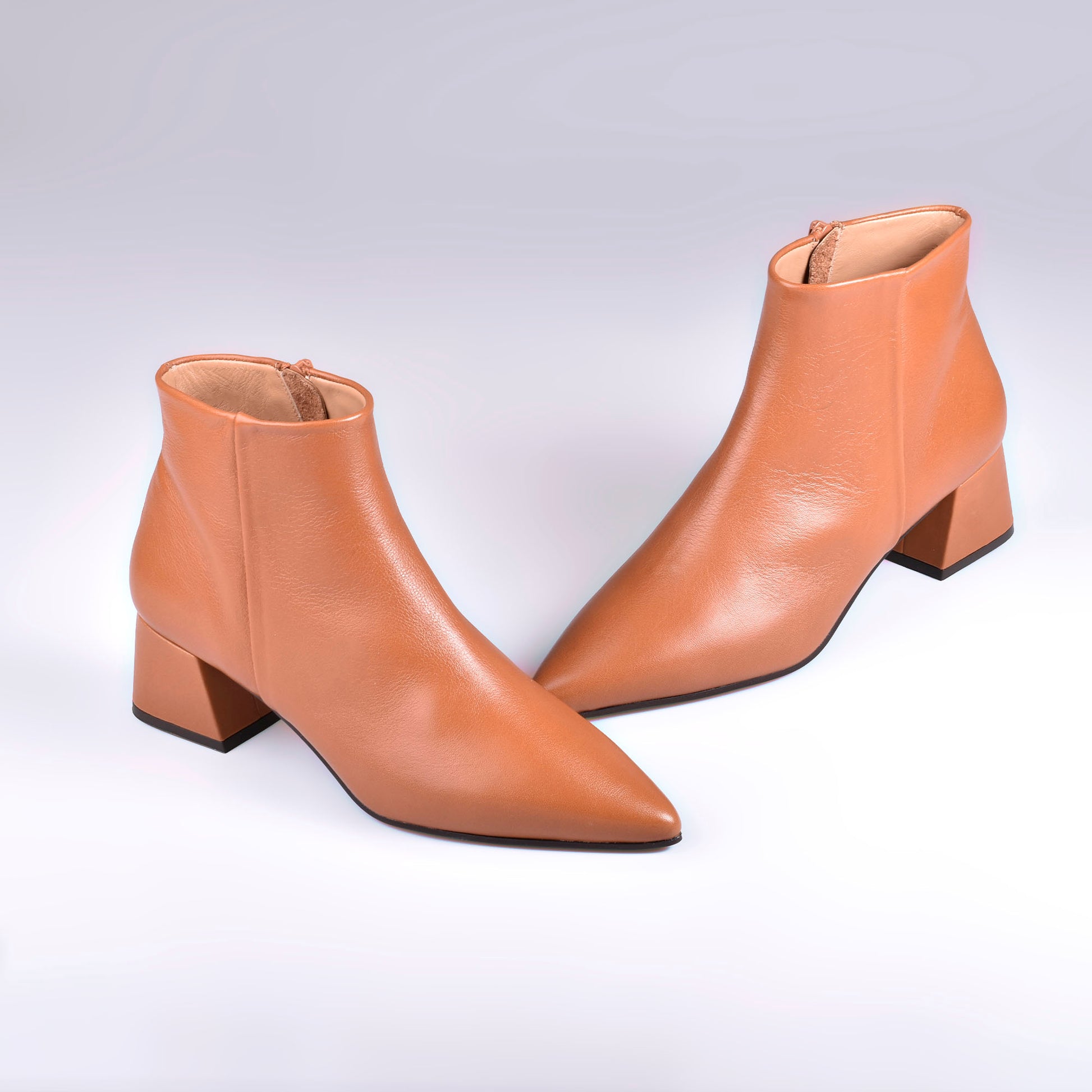 Boot Botines Tacon Piel Leather Ankle Boots Botin Marron Tacon