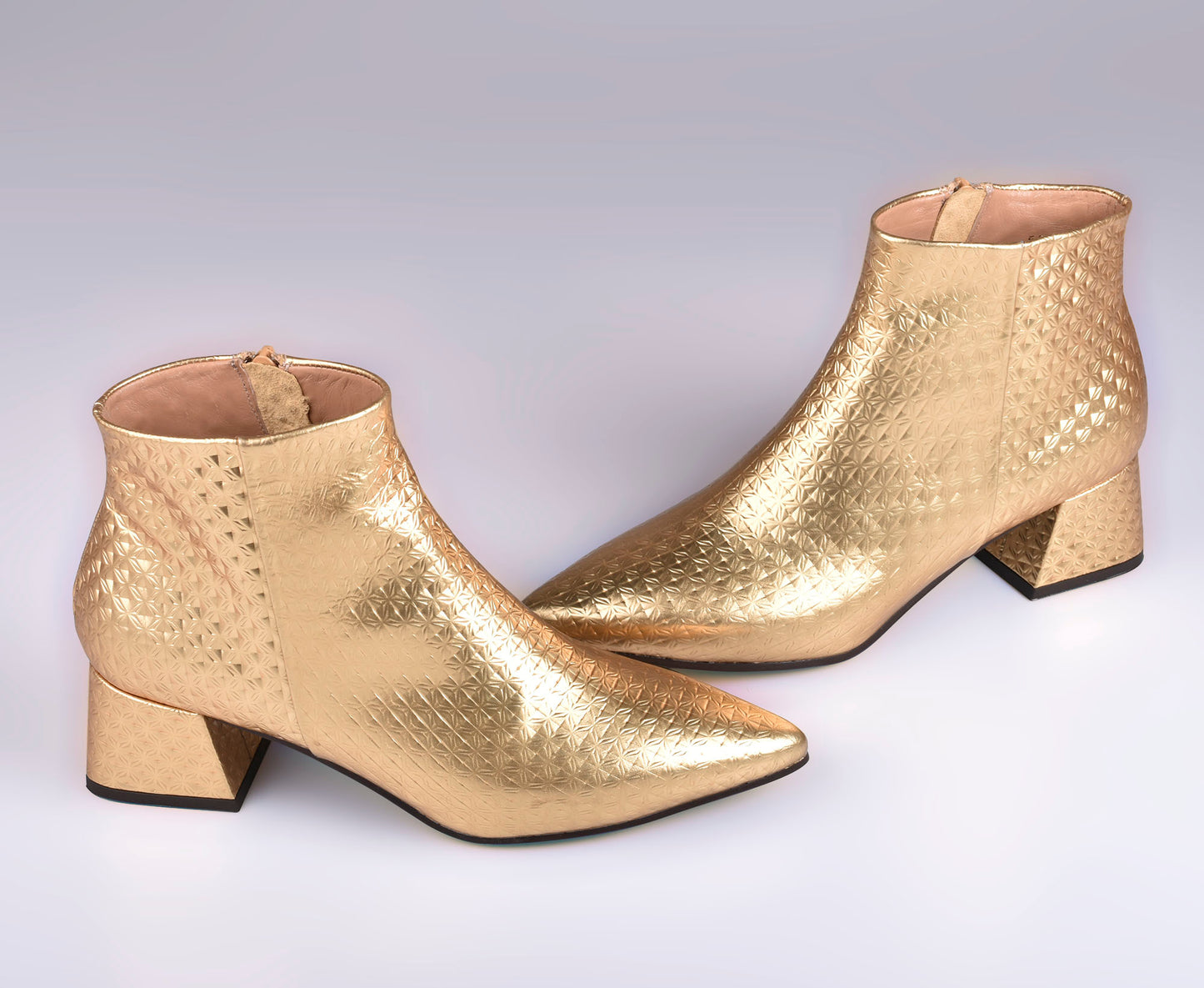 botines piel oro