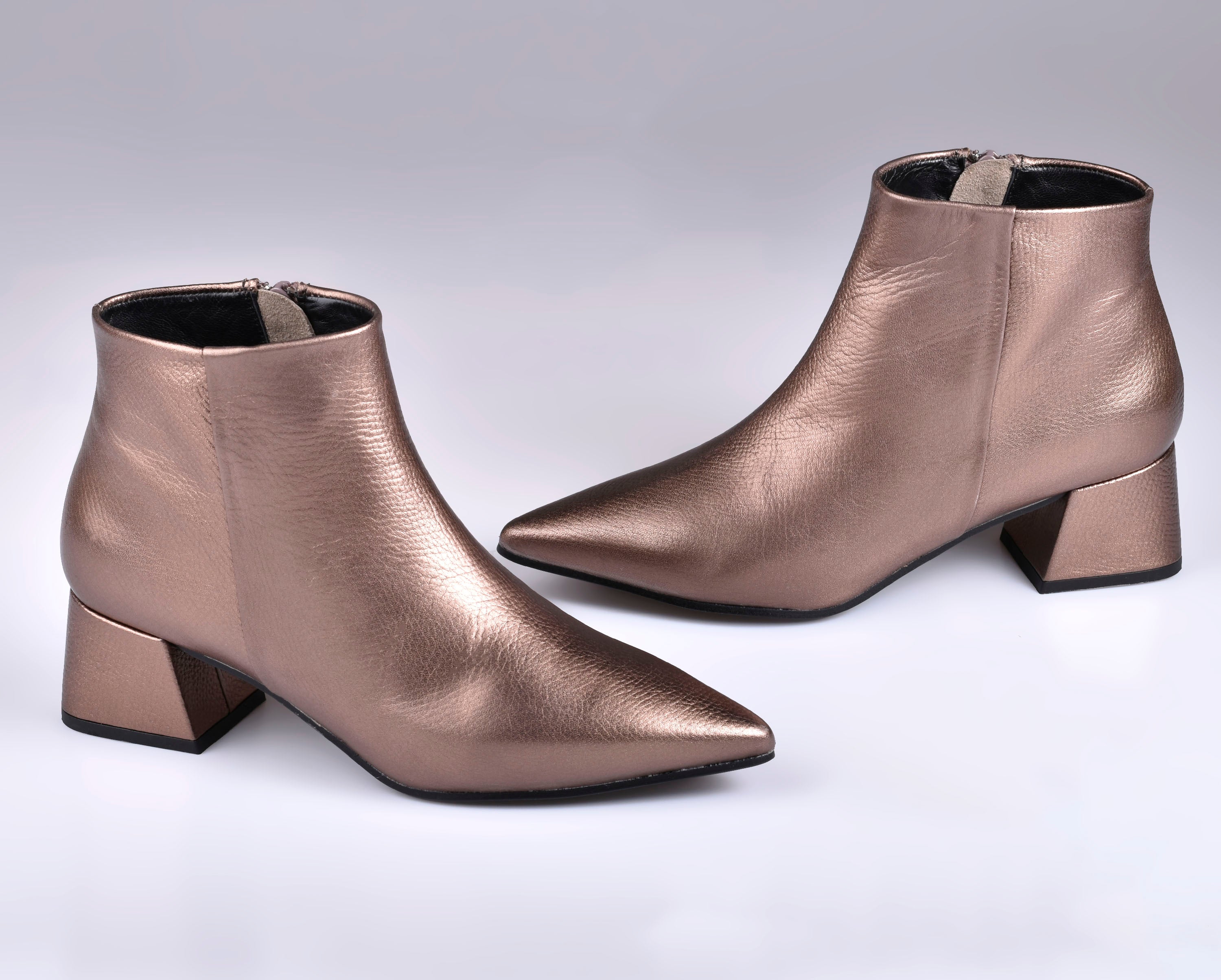 Ankle booties low clearance heel