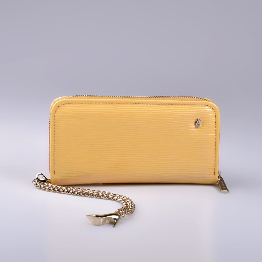 cartera amarillo charol