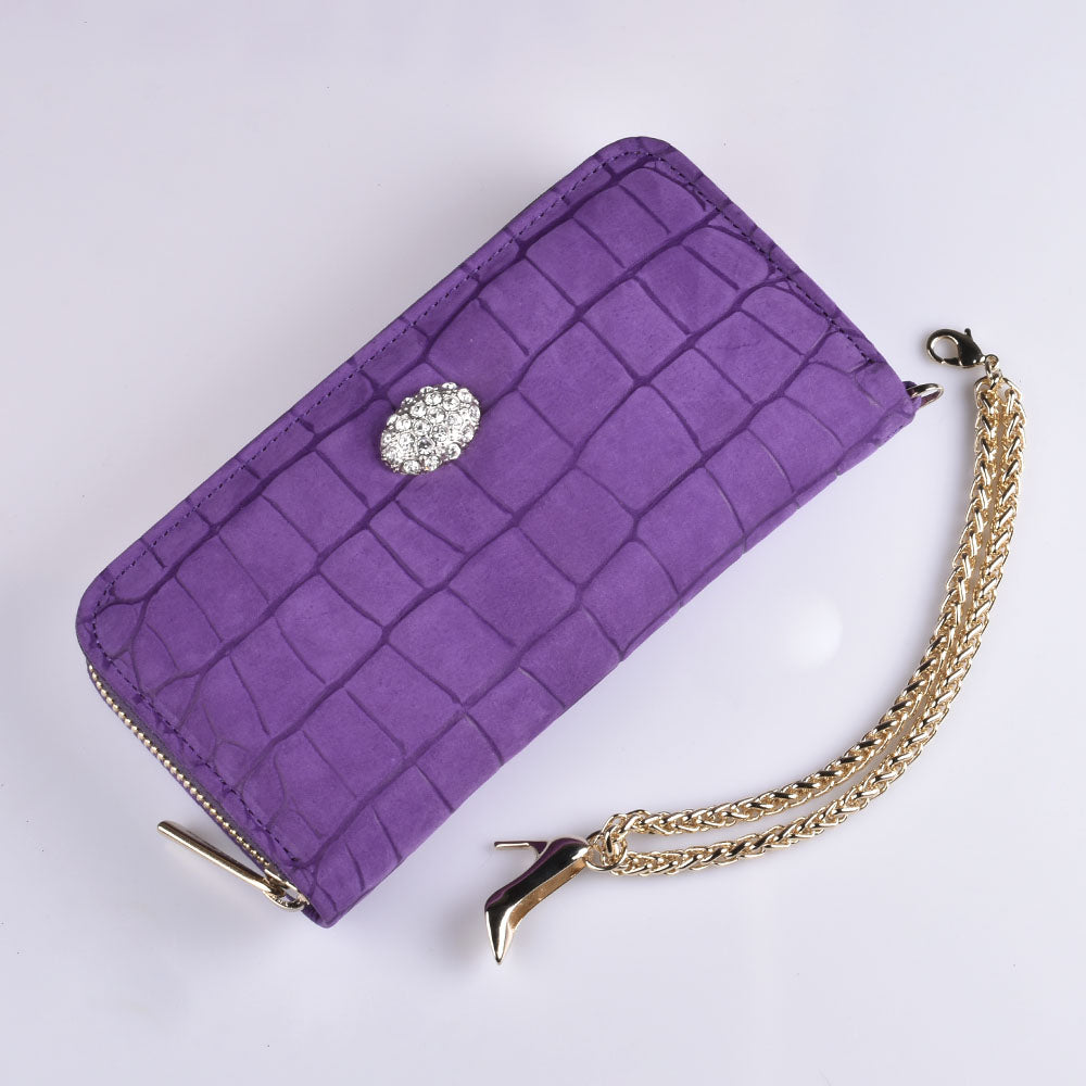 Cartera grande rojo y morado