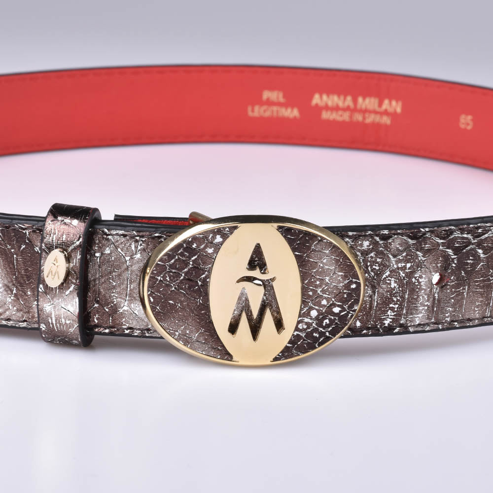 Silver Python Leather Belt