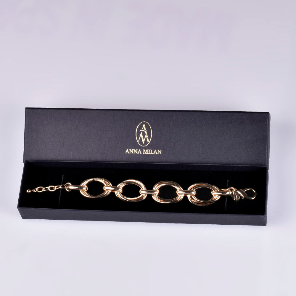 Gold Plated Bracelet with Rings