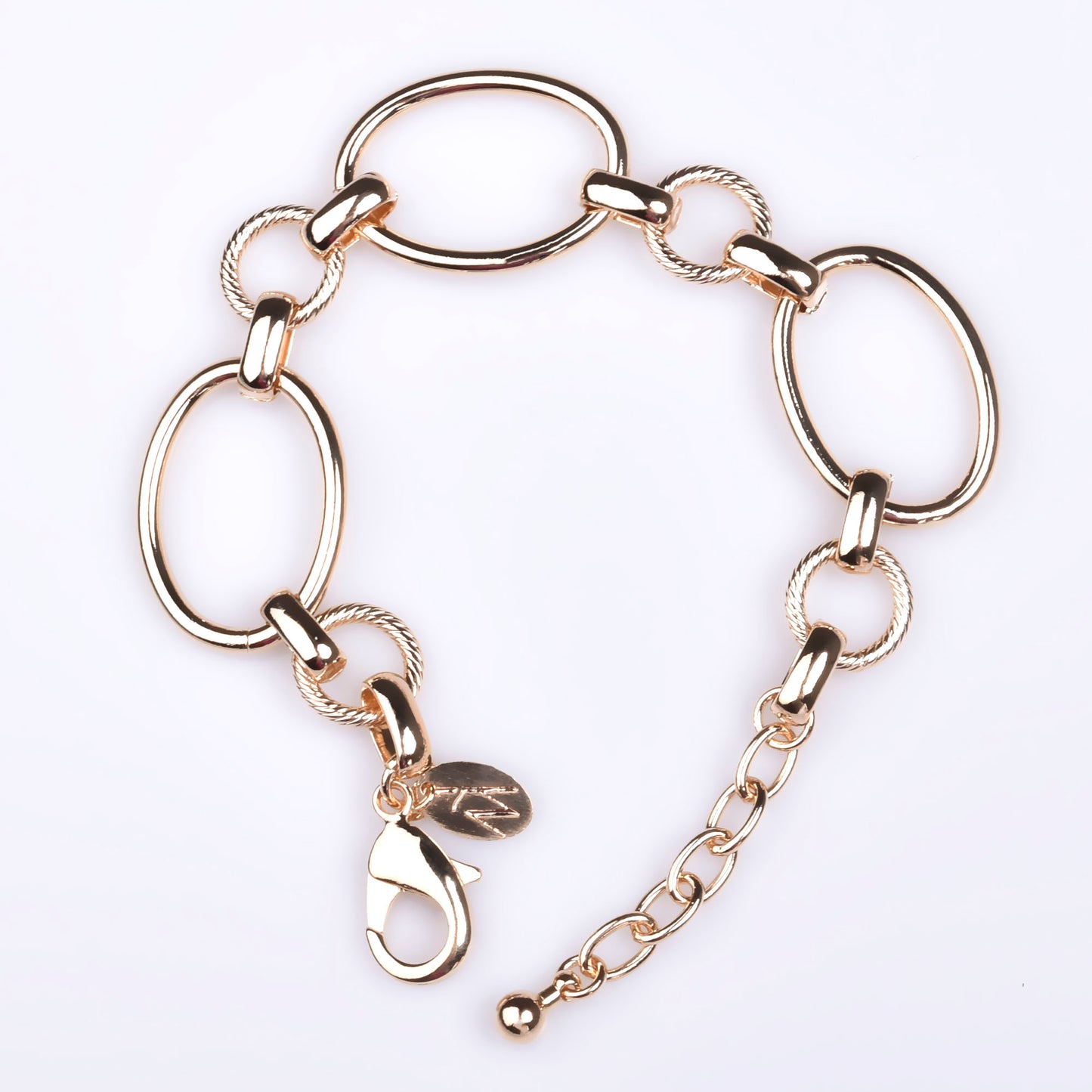 Women's Gold Plated Bracelet with Oval Rings