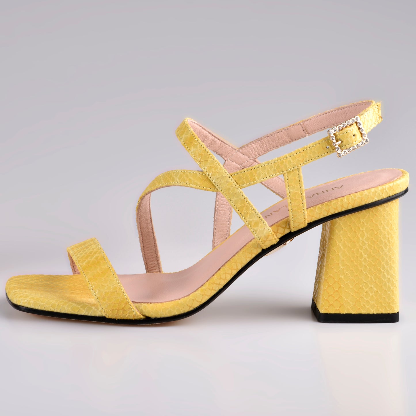 Sandals Lime Color Wide Heel