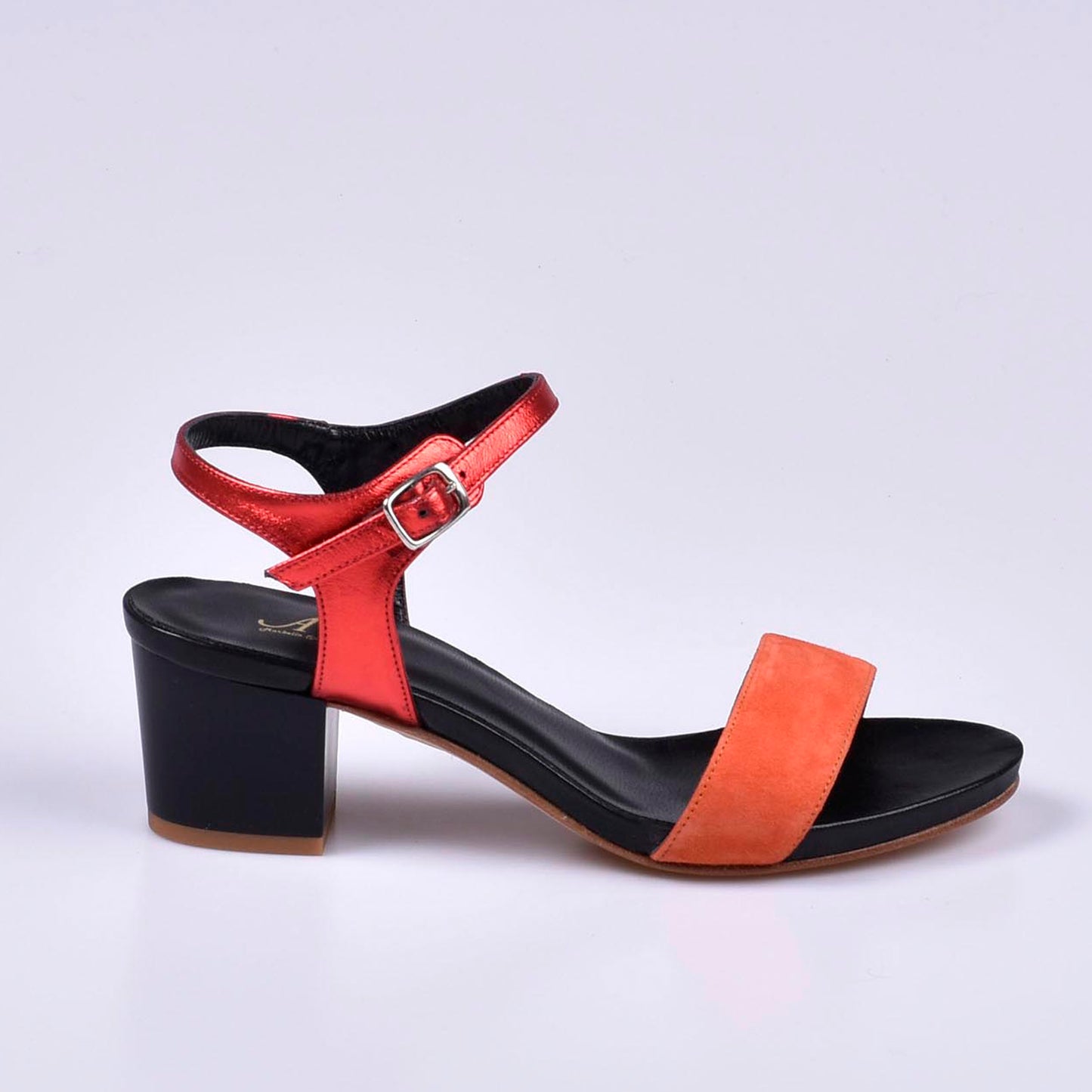 sandalias mujer cuero rojo