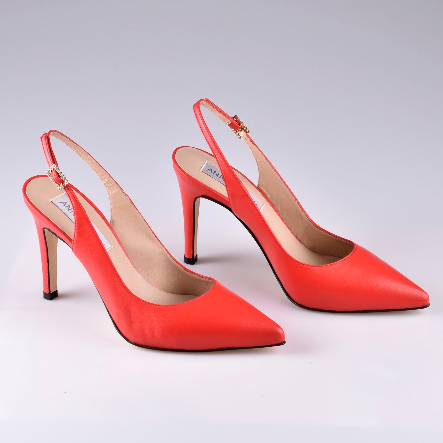 Java-Red Slingback Pumps