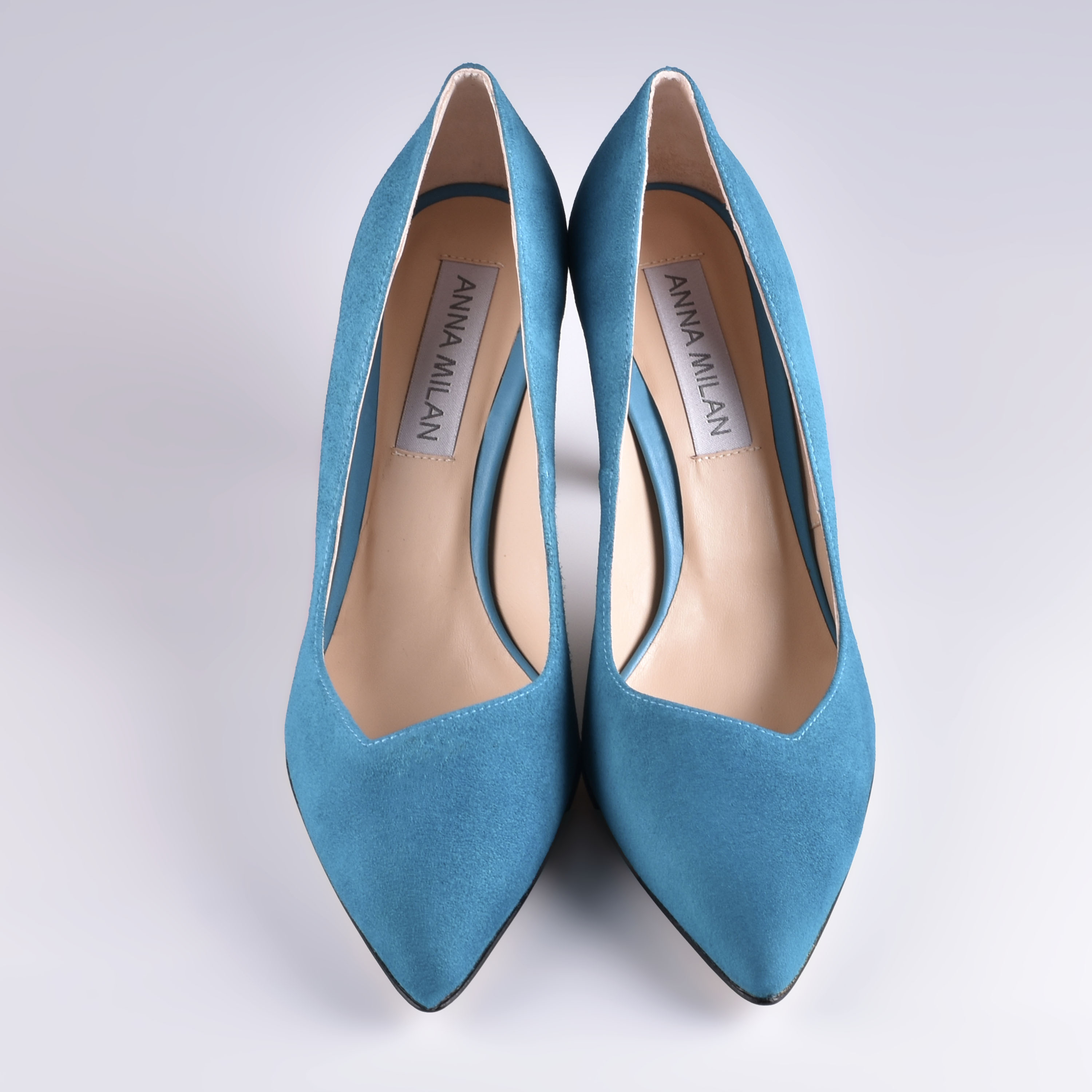 Escarpins en suede turquoise Sofia ANNA MILAN