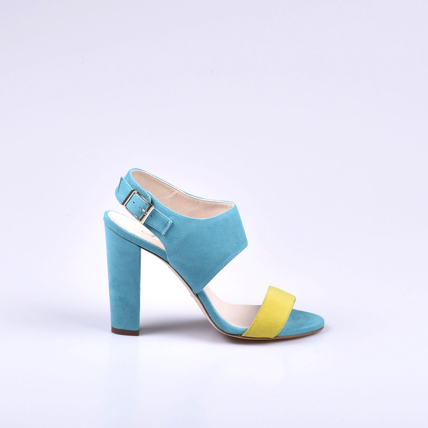 sandalias mujer tacón alto azul